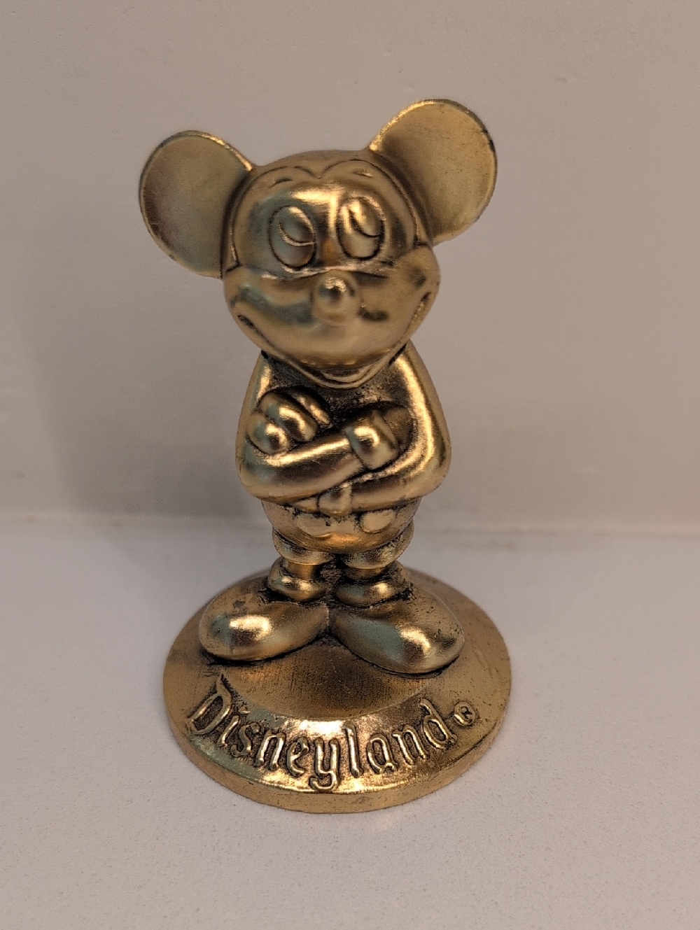 Disneyland Gold Mickey Mouse Figurine Paperweight